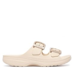 Klapki Crocs. Brązowe klapki Crocs, bez wzorów, bez obcasa. Za 169.99 zł.