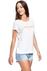 MUSTANG T SHIRT DAMSKI Alina C Print Cloud Dancer 1008936 2020. T-shirty Mustang, s, bez wzorów, bez kołnierzyka, bez ramiączek. W wyprzedaży za 39.99 zł.