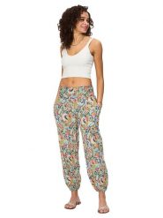 Aller Simplement Spodnie w kolorze błękitno-pomarańczowym rozmiar: 34/36. Niebieskie spodnie materiałowe Aller Simplement, bez wzorów, z bawełny, z podwyższonym stanem. Za 56.99 zł.