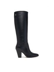 Tommy Hilfiger Kozaki Clean Tubular Knee Boot FW0FW09584 Czarny. Czarne kozaki TOMMY HILFIGER, ze skóry, bez obcasa, na słupku, bez zapięcia. Za 1,299.00 zł.