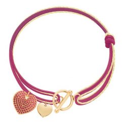 Bransoletka Walentynki Sweet Valentine. Czerwone bransoletki Lilou, z cyrkonią, pozłacane. Za 366.00 zł.