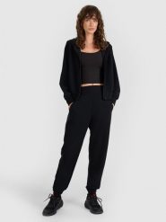 4F Spodnie dresowe joggery z modalem damskie - czarne XXL. Czarne spodnie dresowe 4f, l, bez wzorów, z dresówki. Za 189.99 zł.