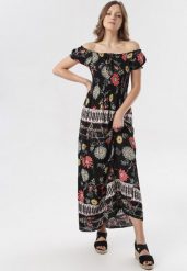 Czarna Sukienka Alya. Czarne sukienki Born2be, m, bez wzorów, z tkaniny, bez kołnierzyka, bez ramiączek, maxi. Za 44.99 zł.