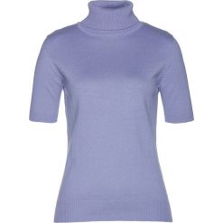 Sweter z golfem, z domieszką jedwabiu Premium bonprix jasny lawendowy. Fioletowe golfy bonprix, bez wzorów, bez ramiączek. Za 109.99 zł.