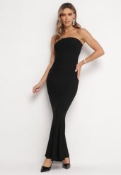 Czarna Sukienka Maxi Bez Ramiączek Zdobiona Metaliczną Nicią Bergena. Czarne sukienki Born2be, na imprezę, l, z aplikacjami, eleganckie, bez kołnierzyka, bez ramiączek, maxi. Za 159.99 zł.