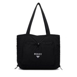 Torebka Roxy. Czarne shopper Roxy, bez wzorów, bez dodatków. Za 69.99 zł.