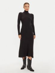 Vila Sukienka dzianinowa Maria 14106153 Czarny Regular Fit. Czarne sukienki Vila, s, bez wzorów, z dzianiny, bez kołnierzyka, bez ramiączek. Za 79.99 zł.
