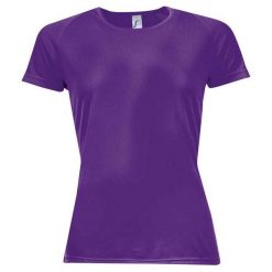Koszulka Damska Sportowa Raglanowa. Fioletowe koszulki sportowe SOL'S, bez wzorów, bez ramiączek, trekkingowe. Za 45.99 zł.