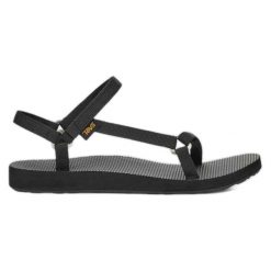 Sandały turystyczne damskie Teva Original Universal Slim. Czarne sandały Teva, bez wzorów, bez obcasa, bez zapięcia. Za 198.99 zł.