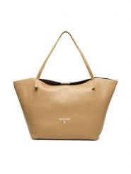 Patrizia Pepe Torebka 2B0130/L148-B775 Beżowy. Brązowe shopper Patrizia Pepe, bez wzorów, ze skóry, bez dodatków. Za 1,299.00 zł.