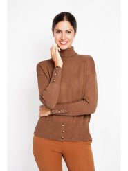 ASSUILI Golf w kolorze jasnobrązowym rozmiar: 40. Brązowe golfy Assuili, bez wzorów, bez ramiączek. Za 104.99 zł.