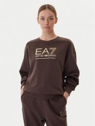 EA7 Emporio Armani Bluza 7W000416 AF12473 U6063 Brązowy Relaxed Fit. Brązowe bluzy EA7 Emporio Armani, m, bez wzorów, z bawełny, bez kaptura. Za 439.99 zł.