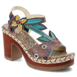 Szare Sandały Laura Vita Eleganckie Obuwie Damskie. Szare sandały Laura Vita, bez wzorów, z materiału, eleganckie, bez obcasa, na obcasie, bez zapięcia. Za 323.99 zł.