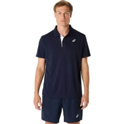 Polo Asics Court. Niebieskie koszulki polo Asics, m, bez wzorów, z materiału, bez kołnierzyka, bez ramiączek. Za 219.95 zł.