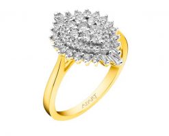 Pierścionek z żółtego złota z diamentami - 0,50 ct - próba 585. Żółte pierścionki Apart, z diamentem, złote. Za 5,790.00 zł.