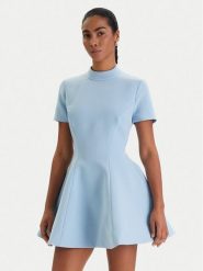 Bardot Sukienka koktajlowa Zephyra 59907DB Błękitny Slim Fit. Niebieskie sukienki Bardot, bez wzorów, z syntetyku, wizytowe, bez kołnierzyka, bez ramiączek. Za 689.99 zł.