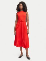 Tommy Hilfiger Sukienka codzienna WW0WW49312 Czerwony Regular Fit. Czerwone sukienki TOMMY HILFIGER, na co dzień, xl, bez wzorów, z syntetyku, bez kołnierzyka, bez ramiączek, proste. Za 649.99 zł.