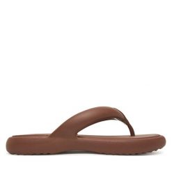 Japonki Melissa. Brązowe klapki Melissa, bez wzorów, bez obcasa. Za 219.99 zł.