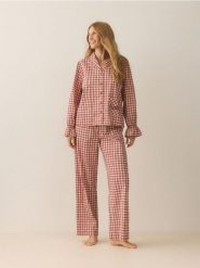 Dwuczęściowa piżama w kratkę - czerwony. Czerwone piżamy Reserved, bez wzorów, z bawełny, bez ramiączek. Za 159.99 zł.