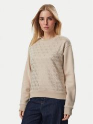 Guess Bluza W6BQ14 K6060 Beżowy Regular Fit. Brązowe bluzy Guess, xl, z aplikacjami, z syntetyku, bez kaptura. Za 369.99 zł.