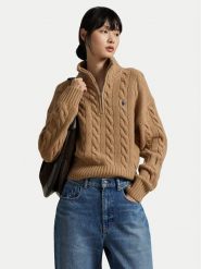 Polo Ralph Lauren Sweter 211972130002 Beżowy Relaxed Fit. Brązowe swetry Polo Ralph Lauren, xl, bez wzorów, z wełny, bez ramiączek. Za 1,199.00 zł.