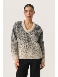 Soaked in Luxury Sweter "Soaked in Luxury" w kolorze kremowym rozmiar: XL. Brązowe swetry Soaked in Luxury, xl, bez wzorów, z wełny, bez ramiączek. Za 189.29 zł.