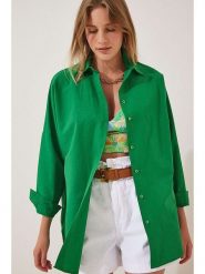 Happiness Istanbul Bluzka w kolorze zielonym rozmiar: 40. Zielone bluzki Happiness Istanbul, bez wzorów, bez kołnierzyka, bez ramiączek. Za 56.99 zł.