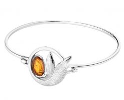 Bransoletka srebrna z bursztynem. Szare bransoletki Apart, z bursztynem, pozłacane. Za 559.00 zł.