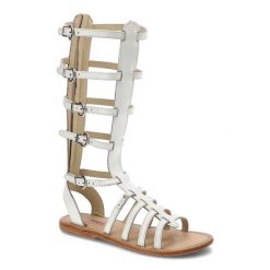 Białe Sandały Les Tropeziennes Skórzane Buty Damskie. Białe sandały Les Tropeziennes, bez wzorów, ze skóry, eleganckie, bez obcasa, na płaskiej podeszwie, bez zapięcia. Za 209.00 zł.