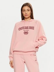 Guess Bluza V5RQ02 KCLD1 Różowy Regular Fit. Czerwone bluzy Guess, s, z aplikacjami, z syntetyku, bez kaptura. Za 219.99 zł.