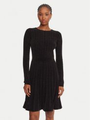Guess Sukienka dzianinowa W5BK79 Z3902 Czarny Regular Fit. Czarne sukienki Guess, s, z aplikacjami, z dzianiny, bez kołnierzyka, bez ramiączek. Za 529.99 zł.