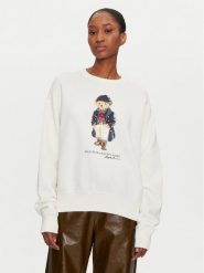 Polo Ralph Lauren Bluza 211947947001 Biały Relaxed Fit. Białe bluzy Polo Ralph Lauren, l, bez wzorów, z bawełny, bez kaptura. Za 1,039.00 zł.