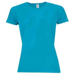 Koszulka Damska Sportowa Raglanowa. Niebieskie koszulki sportowe SOL'S, bez wzorów, bez ramiączek, trekkingowe. Za 45.99 zł.