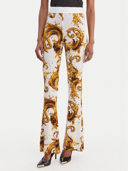 Versace Jeans Couture Legginsy 80HAC107 JS533 Biały Flare Fit. Białe legginsy Versace Jeans Couture, bez wzorów, z jeansu. Za 1,029.00 zł.