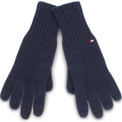 Rękawiczki Damskie TOMMY HILFIGER - Soft Knit Gloves AW0AW05965 413. Niebieskie rękawiczki TOMMY HILFIGER, bez wzorów, z bawełny. W wyprzedaży za 139.00 zł.