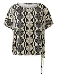 Miss Lagotte Koszulka w kolorze beżowo-czarnym rozmiar: 46. Brązowe bluzki Miss Lagotte, bez wzorów, bez kołnierzyka, bez ramiączek. Za 136.13 zł.