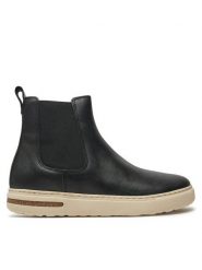 Birkenstock Sztyblety Bend Chelsea Lena 1028473 Czarny. Czarne botki Birkenstock, bez wzorów, ze lnu, bez obcasa, na płaskiej podeszwie, bez zapięcia. Za 769.99 zł.