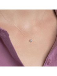 L'atelier précieux Srebrny naszyjnik z cyrkonią - dł. 42 cm rozmiar: onesize. Szare naszyjniki l'Atelier precieux, z cyrkonią, srebrne. Za 110.29 zł.