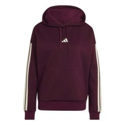 Bluza Adidas Sport W 3S Fl Hd Damskie. Czerwone bluzy Adidas, s, bez wzorów, z bawełny, z kapturem. Za 335.99 zł.