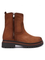 Caprice Botki 9-25401-45 Brązowy. Brązowe botki Caprice, bez wzorów, z nubiku, bez obcasa, na płaskiej podeszwie, bez zapięcia. Za 589.99 zł.