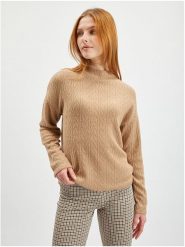 Orsay Sweter w kolorze jasnobrązowym rozmiar: M. Brązowe swetry Orsay, m, bez wzorów, ze splotem, bez ramiączek. Za 56.93 zł.