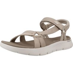 Sandały SKECHERS GO WALK FLEX SANDAL Jasnobrązowy. Brązowe sandały Skechers, bez wzorów, z materiału, bez obcasa, bez zapięcia. Za 204.99 zł.
