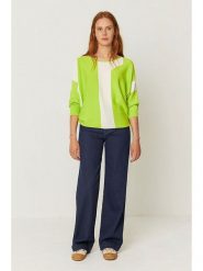 SKFK Sweter "Naike" w kolorze biało-limonkowym rozmiar: M. Zielone swetry SKFK, m, bez wzorów, z bawełny, bez ramiączek. Za 233.76 zł.