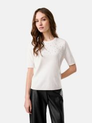 Gerry Weber Sweter w kolorze białym rozmiar: 38. Białe swetry Gerry Weber, bez wzorów, z bawełny, bez ramiączek. Za 175.67 zł.