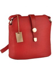 Florence Bags Skórzana torebka "Larissa" w kolorze czerwonym - 26 x 21 x 12 cm rozmiar: onesize. Czerwone torby na ramię Florence Bags, bez wzorów, z materiału, na ramię, bez dodatków. Za 217.99 zł.