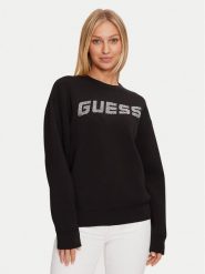 Guess Bluza V4BQ15 K7UW2 Czarny Regular Fit. Czarne bluzy Guess, xxs, z aplikacjami, z wiskozy, bez kaptura. Za 209.99 zł.