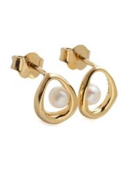 Pandora Pozłacane kolczyki-wkrętki z perłami rozmiar: onesize. Białe kolczyki Pandora, z perłą, pozłacane. Za 310.38 zł.