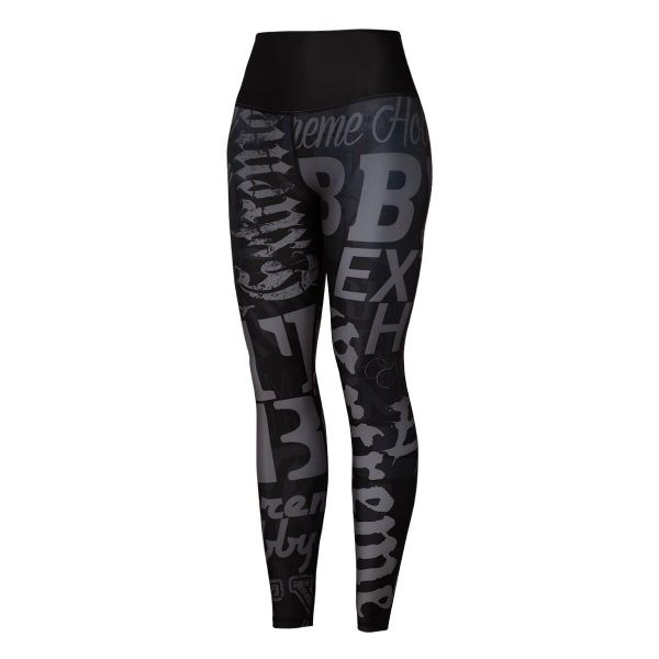 Legginsy sportowe damskie z wysokim stanem EXTREME HOBBY LETTERS. Czarne legginsy EXTREME HOBBY, l, bez wzorów, z elastanu, z podwyższonym stanem, do biegania. Za 229.00 zł.