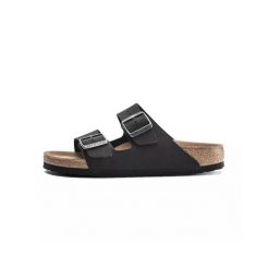 Unisex sandały Birkenstock Arizona Birko-Flor Vegan czarne regular 1019115. Czarne sandały Birkenstock, bez wzorów, z gumy, klasyczne, bez obcasa, bez zapięcia. Za 329.00 zł.
