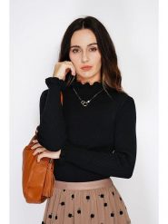 C& Jo Sweter w kolorze czarnym rozmiar: 42. Czarne swetry C& Jo, bez wzorów, z kaszmiru, bez ramiączek. Za 130.99 zł.